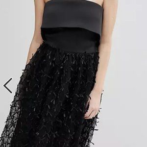 True Violet 3D Floral Bandeau Dress